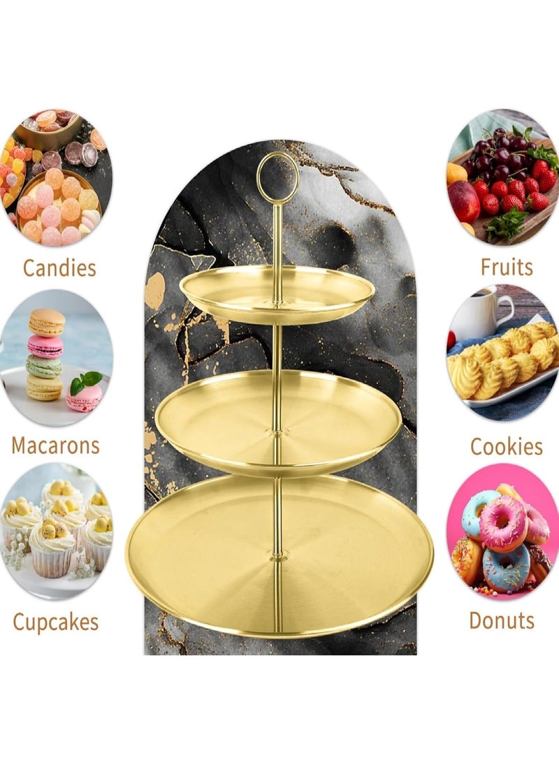 Arabest 3 Tier Gold  Stand,  Dessert Display Rack, Removable Trays, Durable Tiered Cake Display, for Weddings, Parties, Birthdays, Festivals, and Special Events - Image 3